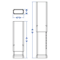 Tubo Rectangular para longitudes variables